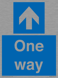 One way with up directional arrow